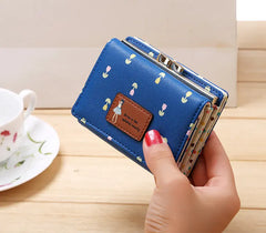 Cute PU Leather Trifold Wallet for Women