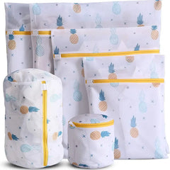 Colorful Tree and Pineapple Laundry Bag Set of 6