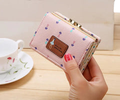 Cute PU Leather Trifold Wallet for Women